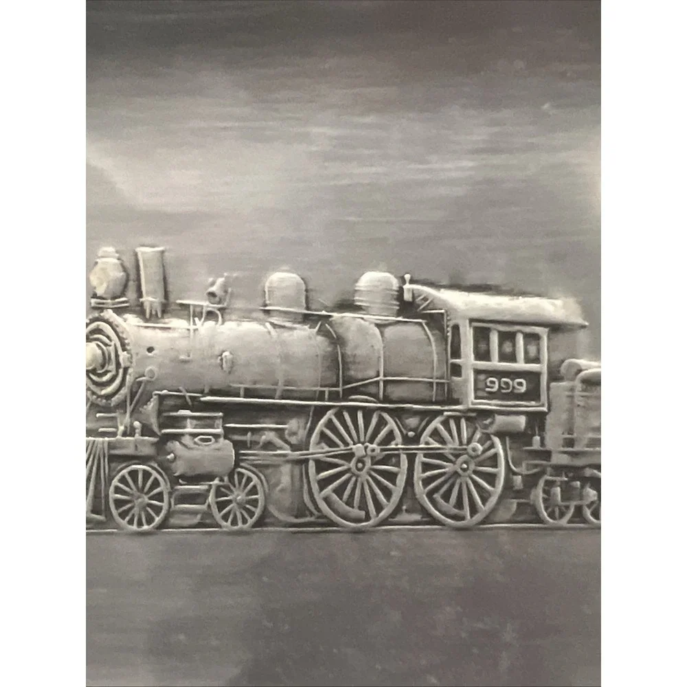 Vintage Wendell August Forge Hand Hammered Aluminum Tray Train Locomotive No 999